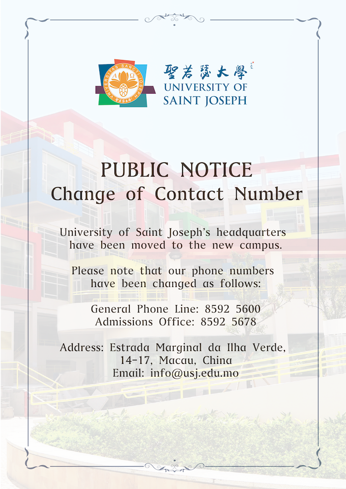 Public Notice: Change of Contact Number - USJ Macao