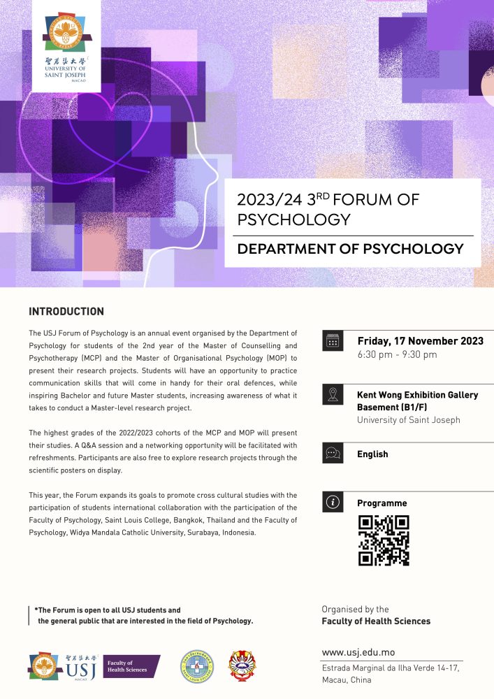 2023/24 USJ Forum of Psychology USJ Macao